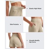 image:imageG4Free Ribbed Stretchy Womens Shorts Casual High Waisted Athletic Running Golf Lounge Shorts with PocketsDirty Latte