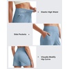 image:imageG4Free Ribbed Stretchy Womens Shorts Casual High Waisted Athletic Running Golf Lounge Shorts with PocketsDusty Blue