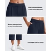 image:imageG4Free Smoofit Capri Pants for Women Wide Leg Yoga Pants High Waist Summer Travel Casual Pants with PocketsDark Blue