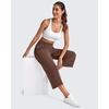 image:imageG4Free Smoofit Capri Pants for Women Wide Leg Yoga Pants High Waist Summer Travel Casual Pants with PocketsDark Coffee