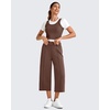 image:imageG4Free Smoofit Capri Pants for Women Wide Leg Yoga Pants High Waist Summer Travel Casual Pants with PocketsDark Coffee