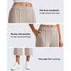 image:imageG4Free Smoofit Capri Pants for Women Wide Leg Yoga Pants High Waist Summer Travel Casual Pants with PocketsLight Khaki