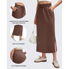 image:imageG4Free Smoofit Maxi Skirt for Women Modal Soft Drawstring Casual Long Skirts Side Slits Midi Lounge with 2 PocketsCoffee Brown