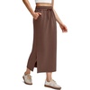 image:imageG4Free Smoofit Maxi Skirt for Women Modal Soft Drawstring Casual Long Skirts Side Slits Midi Lounge with 2 PocketsCoffee Brown