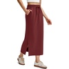 image:imageG4Free Smoofit Maxi Skirt for Women Modal Soft Drawstring Casual Long Skirts Side Slits Midi Lounge with 2 PocketsWine