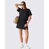 image:imageG4Free Smoofit Modal Soft Casual Skirts for Women  15 A Line Elastic High Waisted Cute Front Slit Work Skirt with PocketsBlack