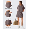 image:imageG4Free Smoofit Modal Soft Casual Skirts for Women  15 A Line Elastic High Waisted Cute Front Slit Work Skirt with PocketsTaupe