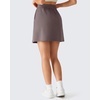 image:imageG4Free Smoofit Modal Soft Casual Skirts for Women  15 A Line Elastic High Waisted Cute Front Slit Work Skirt with PocketsTaupe