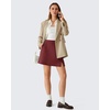 image:imageG4Free Smoofit Modal Soft Casual Skirts for Women  15 A Line Elastic High Waisted Cute Front Slit Work Skirt with PocketsWine