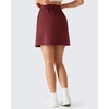 image:imageG4Free Smoofit Modal Soft Casual Skirts for Women  15 A Line Elastic High Waisted Cute Front Slit Work Skirt with PocketsWine