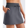 image:imageG4Free Smoofit Modal Soft Skirts for Women  151719 ALine Drawstring Summer Casual Skirt with PocketsDark Grey