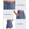 image:imageG4Free Smoofit Modal Soft Skirts for Women  151719 ALine Drawstring Summer Casual Skirt with PocketsDenim Blue