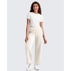 image:imageG4Free Smoofit Modal Soft Wide Leg Pants for Women Elastic Waist 78 Length Ankle Casual Dressy SweatpantsIvory