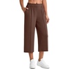 image:imageG4Free Smoofit Capri Pants for Women Wide Leg Yoga Pants High Waist Summer Travel Casual Pants with PocketsDark Coffee