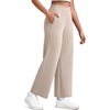 image:imageG4Free Smoofit Modal Soft Wide Leg Pants for Women Elastic Waist 78 Length Ankle Casual Dressy SweatpantsLight Khaki