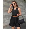 image:imageG4Free ShiftReady Shorts for Women Dressy Casual 718  High Waisted Wide Leg Pleated Shorts with PocketsBlack Pinstripe