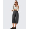 image:imageG4Free ShiftReady Shorts for Women Dressy Casual 718  High Waisted Wide Leg Pleated Shorts with PocketsDark Gray