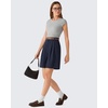 image:imageG4Free ShiftReady Shorts for Women Dressy Casual 718  High Waisted Wide Leg Pleated Shorts with PocketsDark Navy Pinstripe