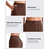 image:imageG4Free Smoofit Wide Leg Capri Pants for Women Adjustable Shockcord High Waist Summer Travel Casual Pants with PocketsCoffee Brown