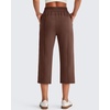 image:imageG4Free Smoofit Wide Leg Capri Pants for Women Adjustable Shockcord High Waist Summer Travel Casual Pants with PocketsCoffee Brown