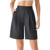 image:imageG4Free ShiftReady Shorts for Women Dressy Casual 718  High Waisted Wide Leg Pleated Shorts with PocketsBlack