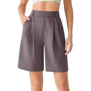image:imageG4Free ShiftReady Shorts for Women Dressy Casual 718  High Waisted Wide Leg Pleated Shorts with PocketsTaupe