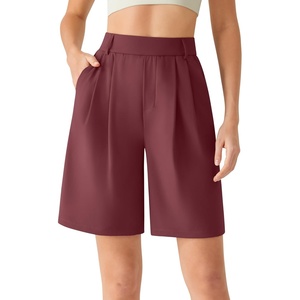image:imageG4Free ShiftReady Shorts for Women Dressy Casual 718  High Waisted Wide Leg Pleated Shorts with PocketsWine
