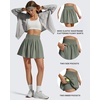 image:imageG4Free Chillwhisp High Waisted Tennis Skirts for Women  15 Flowy Golf Skort Athletic Inner Shorts with 4 PocketsGray Olive