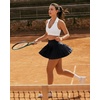 image:imageG4Free Chillwhisp Pleated Tennis Skirts for Women  15 Athletic Seamless High Waisted Skort Builtin Shorts with PocketsBlack
