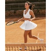 image:imageG4Free Chillwhisp Pleated Tennis Skirts for Women  15 Athletic Seamless High Waisted Skort Builtin Shorts with PocketsWhite