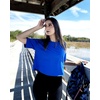 image:imageG4Free Short Sleeve Crop Workout Tops for Women Loose Fit Cotton Basic TShirtsBlue
