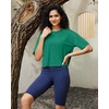 image:imageG4Free Short Sleeve Crop Workout Tops for Women Loose Fit Cotton Basic TShirtsGreen