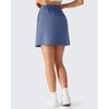 image:imageG4Free Smoofit Modal Soft Skirts for Women 15 Elastic Waisted Cute Front Slit Commute Skirt with Pockets No Inner ShortsDenim Blue