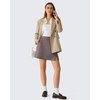 image:imageG4Free Smoofit Modal Soft Skirts for Women 15 Elastic Waisted Cute Front Slit Commute Skirt with Pockets No Inner ShortsTaupe