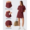 image:imageG4Free Smoofit Modal Soft Skirts for Women 15 Elastic Waisted Cute Front Slit Commute Skirt with Pockets No Inner ShortsWine