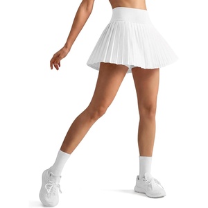 image:imageG4Free Chillwhisp Pleated Tennis Skirts for Women  15 Athletic Seamless High Waisted Skort Builtin Shorts with PocketsWhite