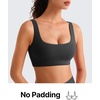 image:imageG4Free BareFeel Non Padded Square Neck Sports Bra for Women  Wireless U Back Crop Tank Tops Yoga Workout CasualBlack