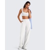 image:imageG4Free BareFeel Non Padded Square Neck Sports Bra for Women  Wireless U Back Crop Tank Tops Yoga Workout CasualPure White