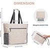 image:imageG4Free Beach Bag Waterproof Sandproof Beach Tote Bag Large Capacity Foldable for WomenBrown Stripe