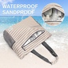 image:imageG4Free Beach Bag Waterproof Sandproof Beach Tote Bag Large Capacity Foldable for WomenBrown Stripe