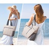 image:imageG4Free Beach Bag Waterproof Sandproof Beach Tote Bag Large Capacity Foldable for WomenBrown Stripe