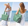 image:imageG4Free Beach Bag Waterproof Sandproof Beach Tote Bag Large Capacity Foldable for WomenGreen Pattern
