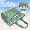 image:imageG4Free Beach Bag Waterproof Sandproof Beach Tote Bag Large Capacity Foldable for WomenGreen Pattern