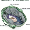 image:imageG4Free Beach Bag Waterproof Sandproof Beach Tote Bag Large Capacity Foldable for WomenGreen Pattern