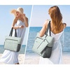 image:imageG4Free Beach Bag Waterproof Sandproof Beach Tote Bag Large Capacity Foldable for WomenGreen Stripe