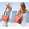 image:imageG4Free Beach Bag Waterproof Sandproof Beach Tote Bag Large Capacity Foldable for WomenOrange Stripe