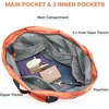 image:imageG4Free Beach Bag Waterproof Sandproof Beach Tote Bag Large Capacity Foldable for WomenOrange Stripe