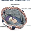 image:imageG4Free Beach Bag Waterproof Sandproof Beach Tote Bag Large Capacity Foldable for WomenRed Pattern