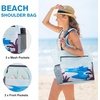 image:imageG4Free Beach Bag Waterproof Sandproof Beach Tote Bag Large Capacity Foldable for WomenSunrise Print