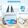 image:imageG4Free Beach Bag Waterproof Sandproof Beach Tote Bag Large Capacity Foldable for WomenSunrise Print